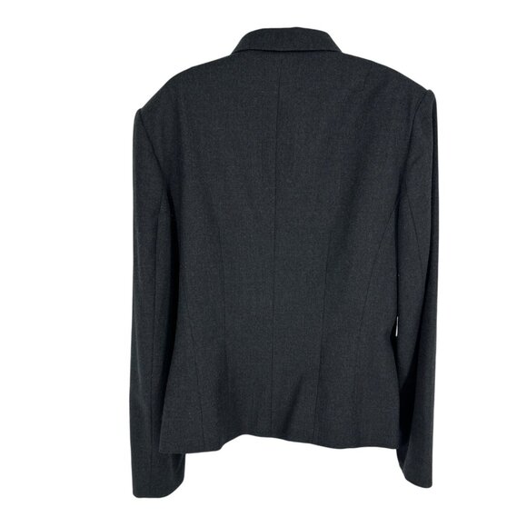 Talbots Womens Charcoal Gray Italian Fabric Tailored Fit Blazer Size 16 Long - Picture 5 of 8